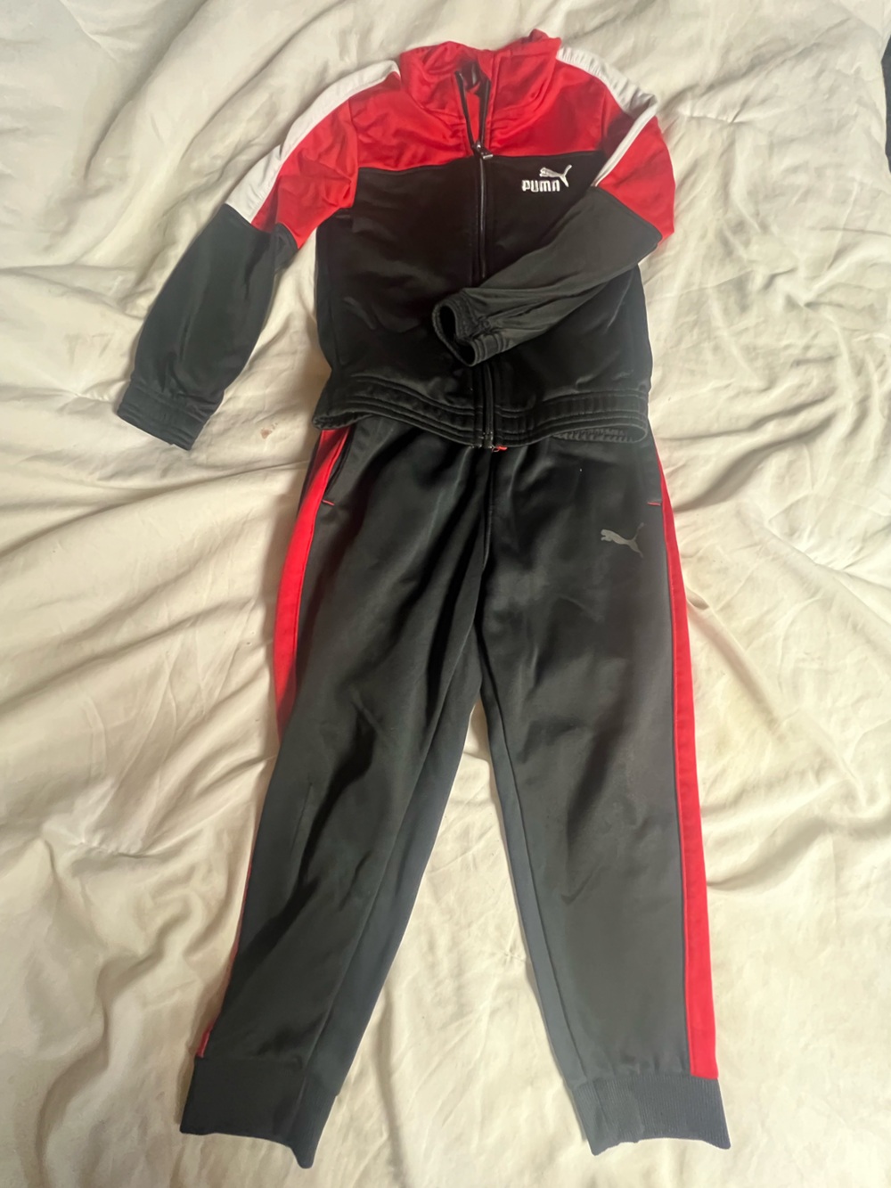 Puma Red and Black Zip-Up Track Jacket